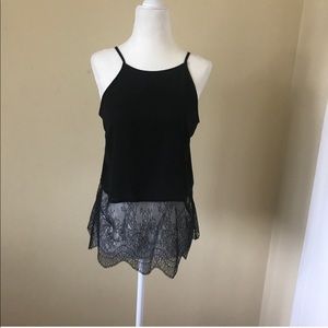 Black eyelash lace blouse